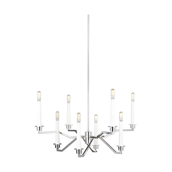Hopton Polished Nickel 32-Inch Eight-Light Title 24 Chandelier, image 1