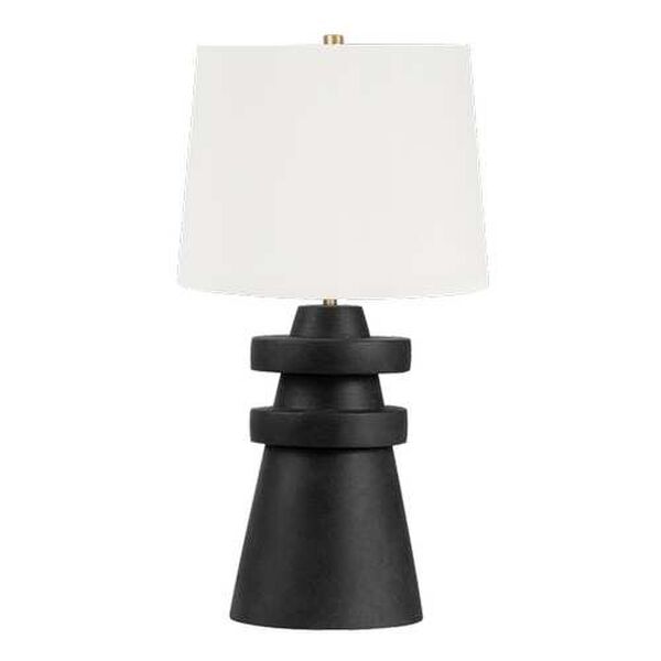 Grover Patina Brass Off White Black One-Light Table Lamp, image 1