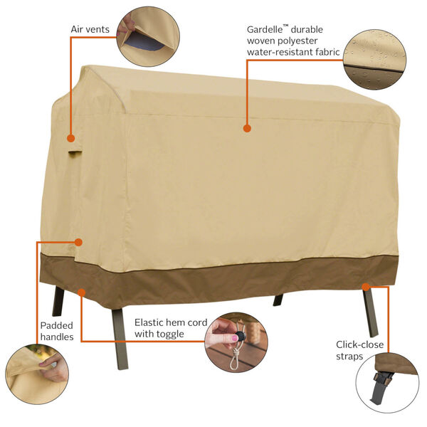 Ash Beige and Brown Canopy Swing Cover, image 2