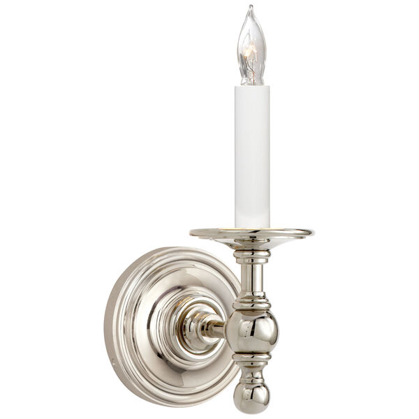Classic Single Sconce in Polished Nickel by Chapman and Myers, image 1