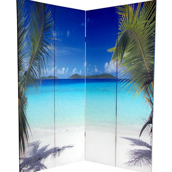 Six Ft. Tall Double Sided Ocean Canvas Room Divider, Width - 64 Inches, image 2