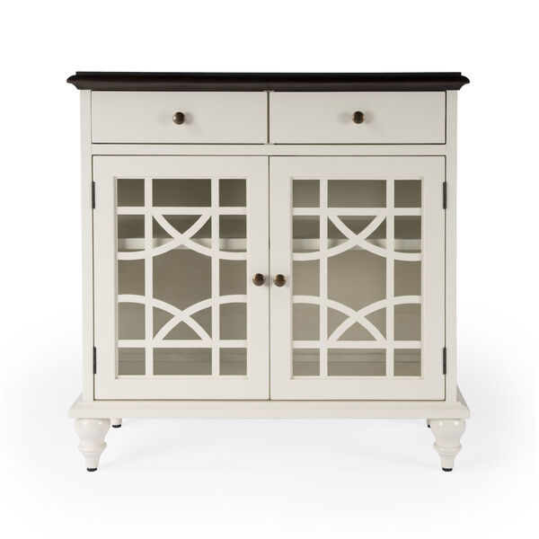 Rene Glossy White Cabinet with Doors and Drawers, image 5