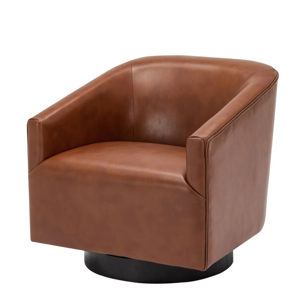 Gaven Caramel Wood Base Swivel Chair, image 3