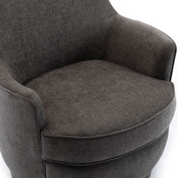 Reese Charcoal Wooden Base Swivel Chair, image 5