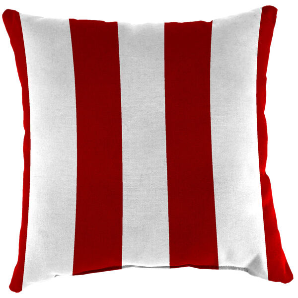 Cabana Stripe Red Outdoor Square Toss Pillow, image 1
