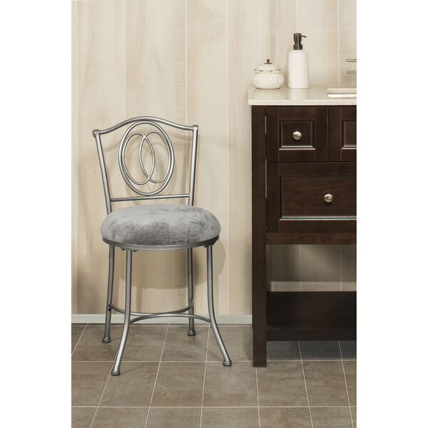 Emerson Pewter Vanity stool, image 1