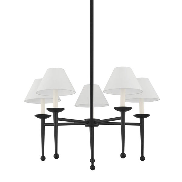 London Forged Iron Five-Light Chandelier, image 1