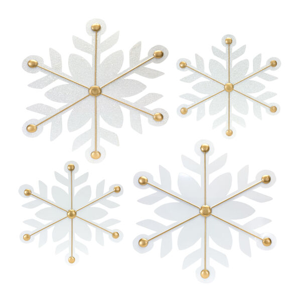 White Iron Snowflake Ornament, Set of 12, image 1