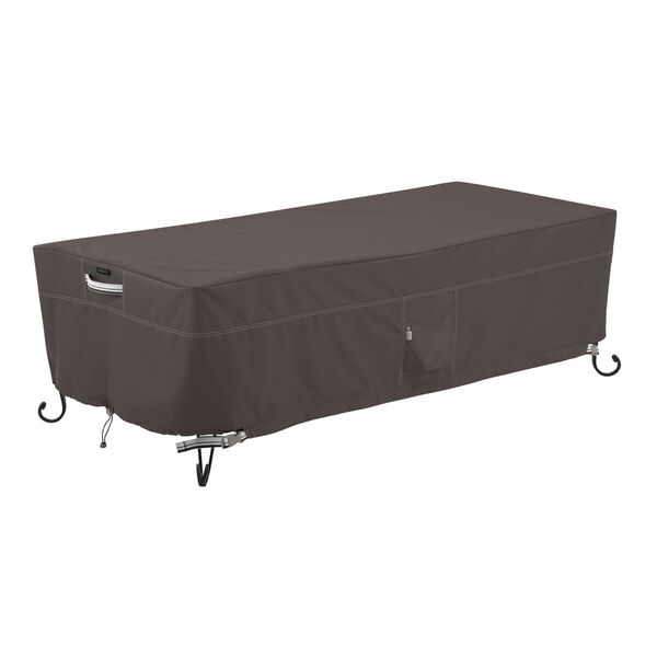 Maple Dark Taupe Rectangular Fire Pit Table Cover, image 1