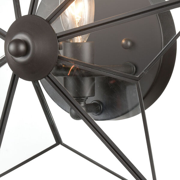 Moravian Star Oil Rubbed Bronze and Clear One-Light Wall Sconce, image 4
