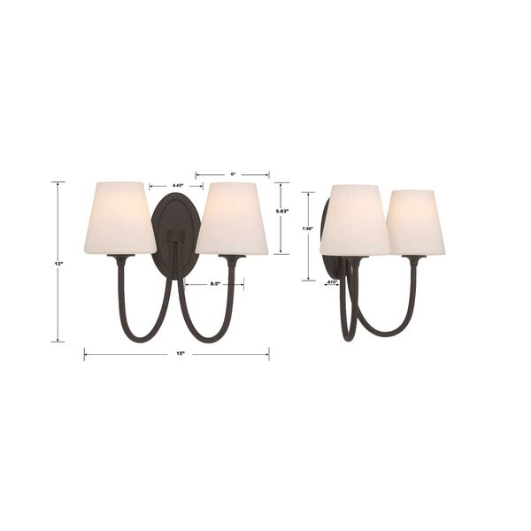Juno Black Forged Two-Light Wall Sconce, image 3