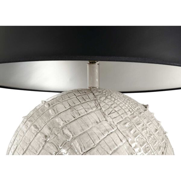 Ally Cream and Gray One-Light Table Lamp with Black Shade, image 3