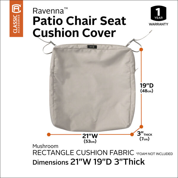 Maple Mushroom 21 In. x 19 In. x 3 In. Rectangular Patio Seat Cushion Slip Cover, image 3