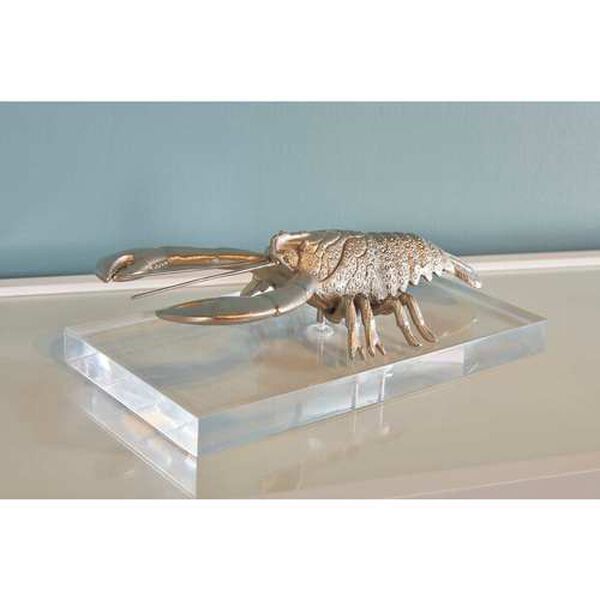Thibault Brushed Nickel and Clear Lobster Figurine, image 11
