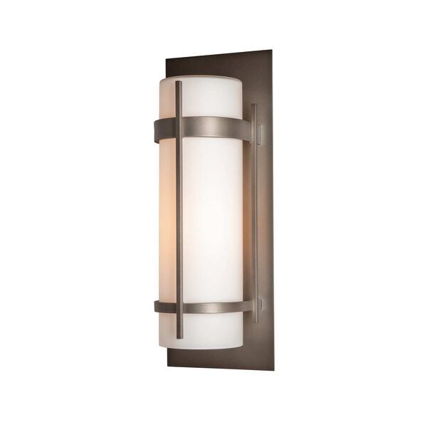 Banded Eight-Inch One-Light Outdoor Sconce with Opal Glass, image 3