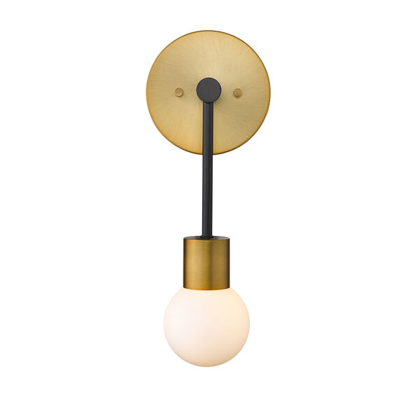 Neutra Matte Black and Foundry Brass One-Light Wall Sconce, image 4