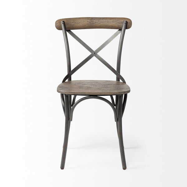 Etienne I Gray and Brown Solid Wood Dining Chair, image 2