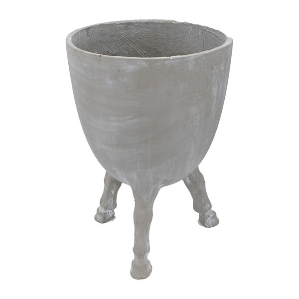 Gray Cement Tripod Planter, image 1