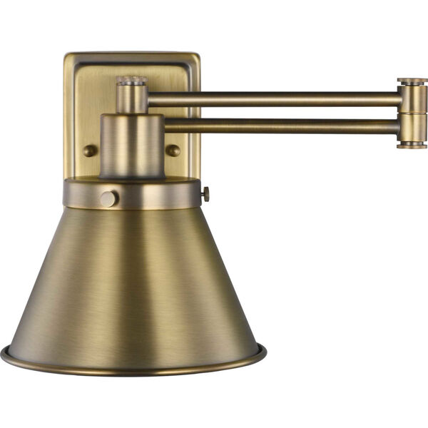 Hinton Vintage Brass Eight-Inch One-Light ADA Wall Sconce, image 4