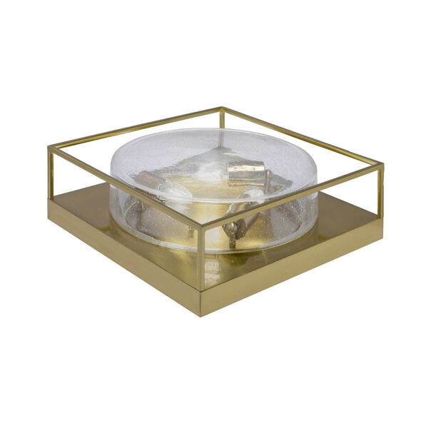 New Age Brass 16-Inch Three-Light Flush Mount with Clear Bubble Glass, image 1