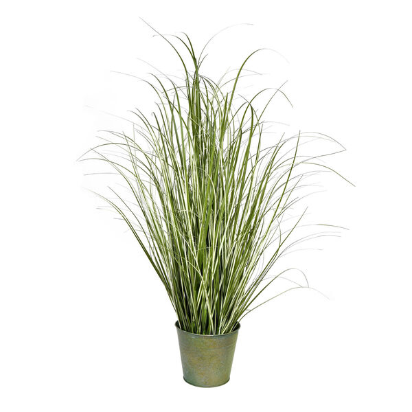 Green 37-Inch Grass with Iron Pot, image 1