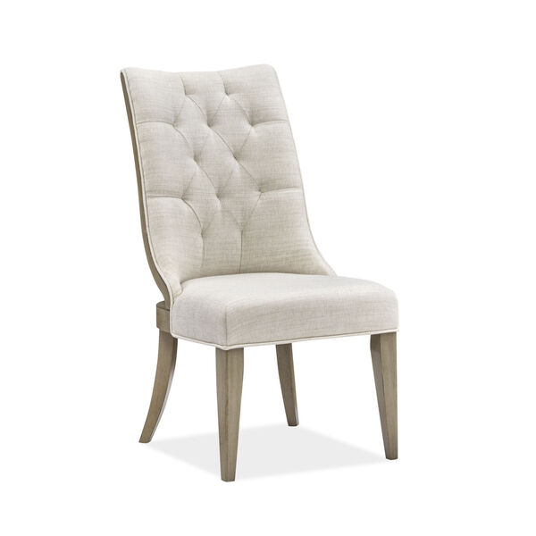 Bellevue Manor Brown and White Dining Arm Chair with Upholstered Seat and Back, image 1