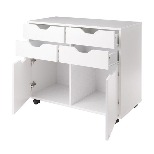 Halifax White Two-Section Mobile Storage Cabinet, image 2