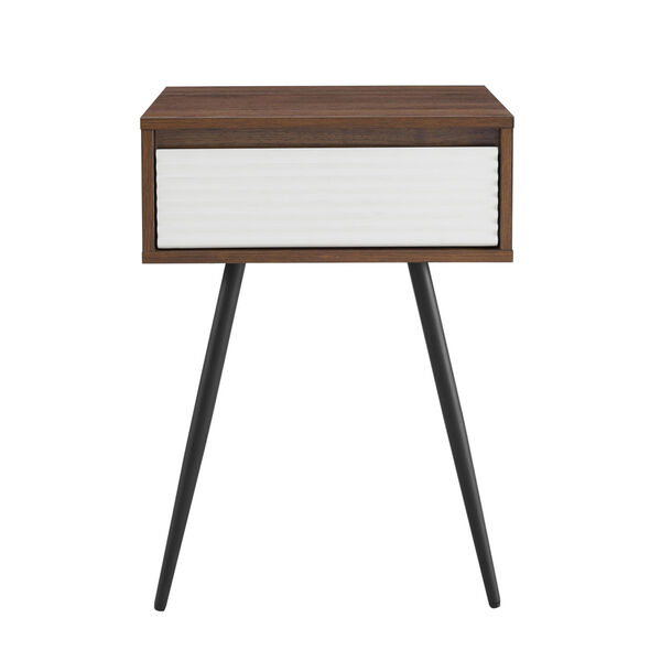 Lane Dark Walnut and Solid White Drawer Side Table, image 2