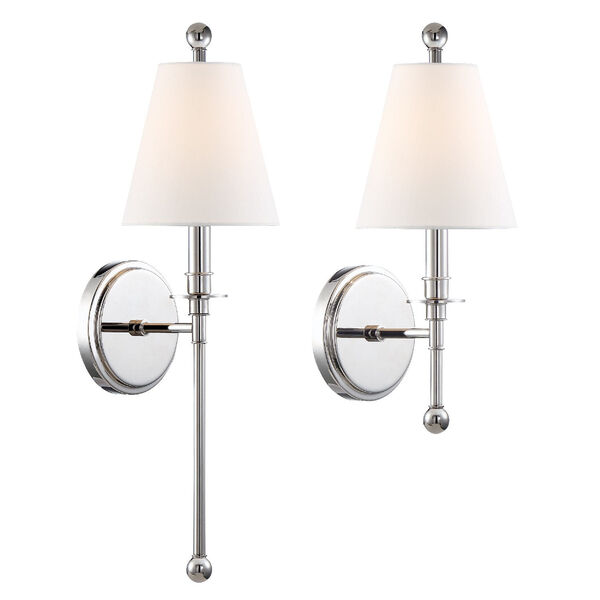 Riverdale One-Light Polished Nickel Wall Sconce, image 1