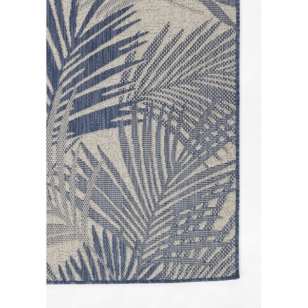 Riviera Blue and White Palm Indoor/Outdoor Rug, image 3