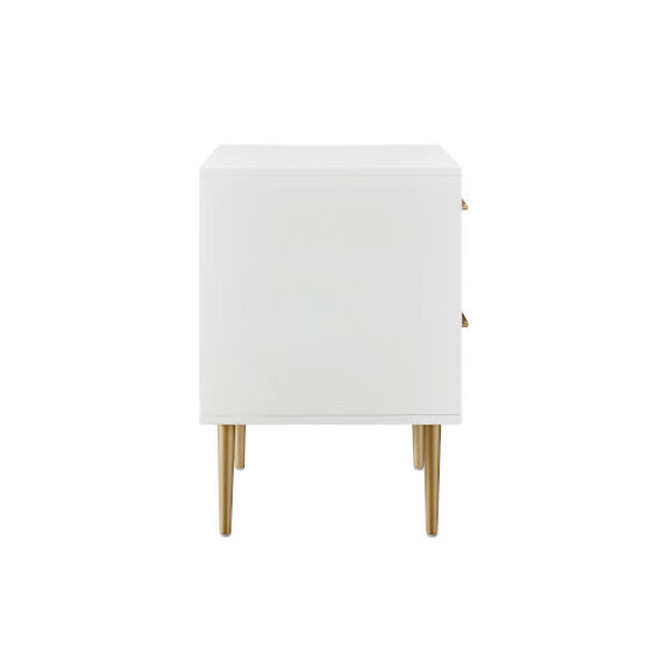 Brynne White Gold Two-Drawer Nightstand - (Open Box), image 6