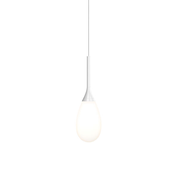 Parisone Satin White LED Pendant with White Cased Glass, image 1