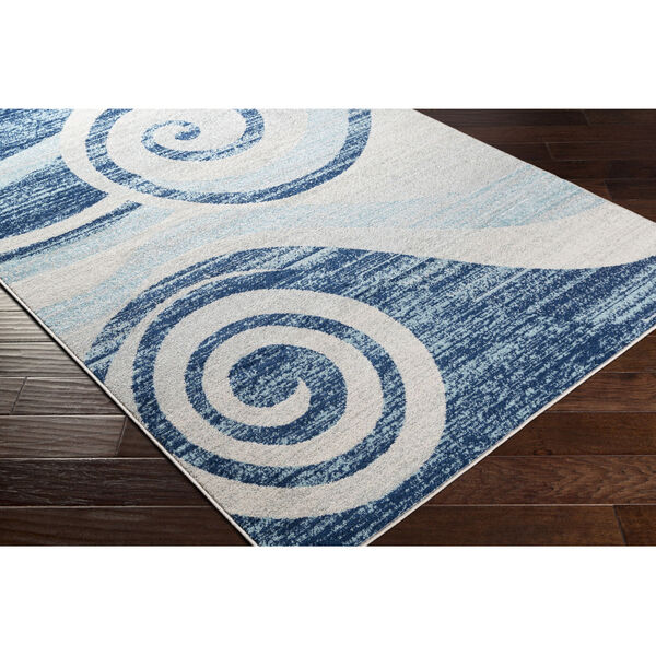 Chester Dark Blue Wave Rectangle 5 Ft. 3 In. x 7 Ft. 3 In. Rug, image 2