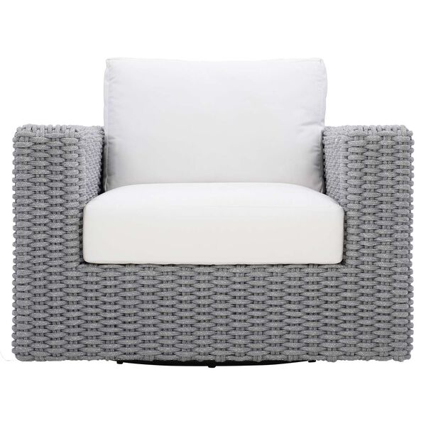 Capri Gray and White Outdoor Swivel Chair, image 3