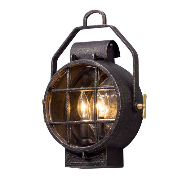 Point Lookout Aged Silver 12.5-Inch Two-Light Outdoor Wall Lantern, image 1