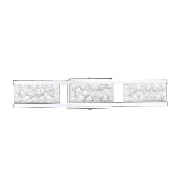 Callavio 8-Inch Three-Light LED Bath Vanity with Frosted Icelandic Rock Glass, image 2