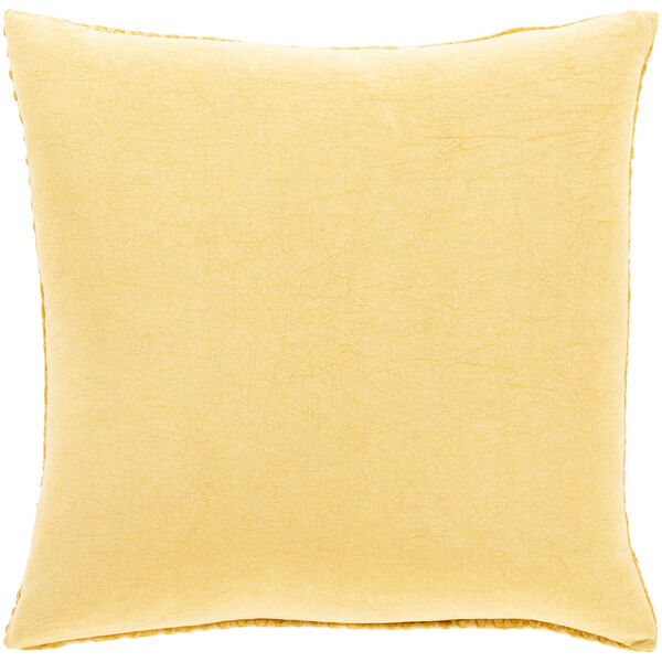 Waffle Bright Yellow Throw Pillow, image 2
