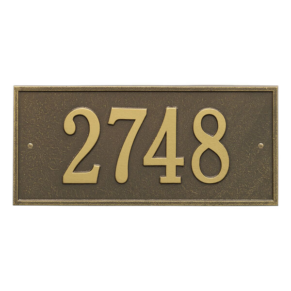 Personalized Hartford Wall Address Plaque in Antique Brass, image 2