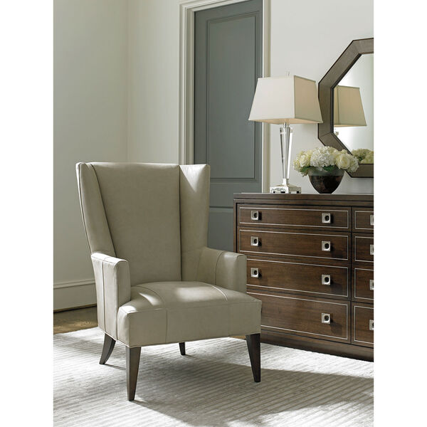 Macarthur Park Light Brown Brockton Leather Wing Chair, image 2