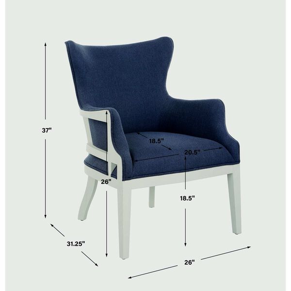 Gordonston Regatta Blue and White Fabric Accent Chair, image 3
