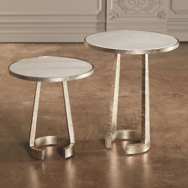 Nickel 20-Inch C-Shaped Table, image 3