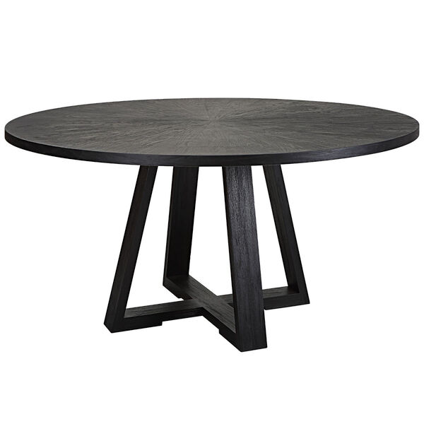 Gidran Charcoal Black Round Dining Table, image 1