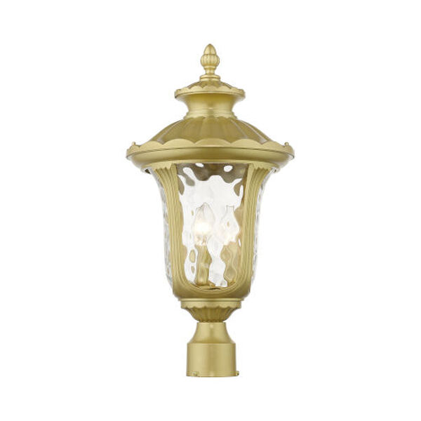 Oxford Soft Gold Three-Light Outdoor Post Top Lantern, image 5