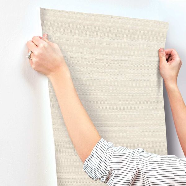 Tapestry Stitch Beige Wallpaper, image 6