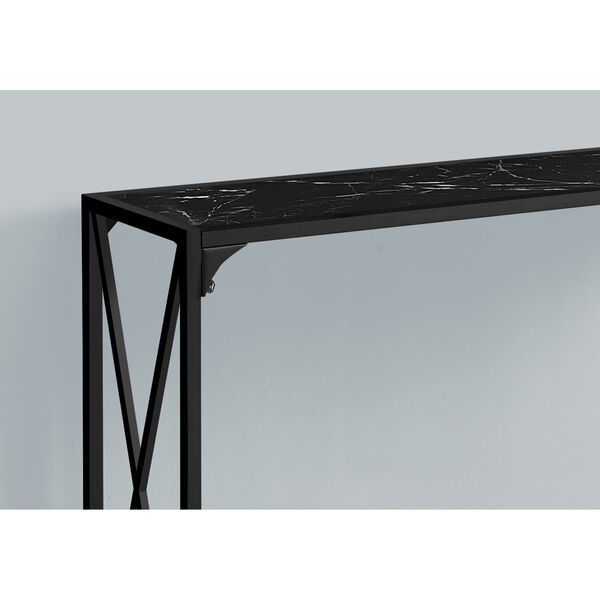 Black Rectangle Two-Tier Hall Console Table, image 3