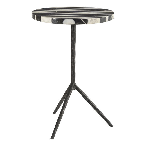 Fine Line Black and White Round Accent Table, image 3
