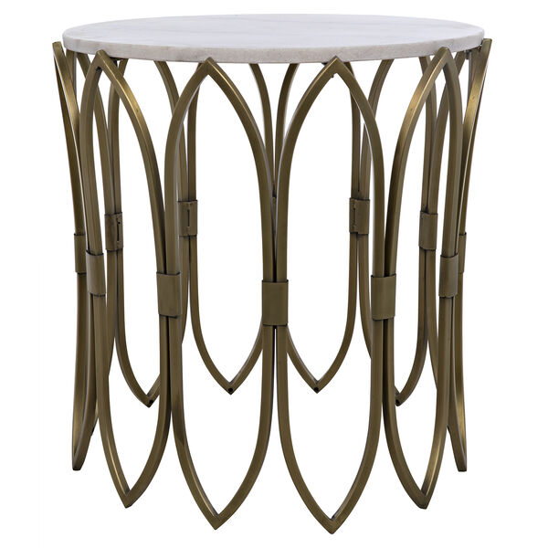 Nola Antique Brass Side Table, image 2