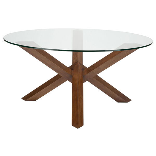 Costa Walnut and Clear Dining Table, image 2