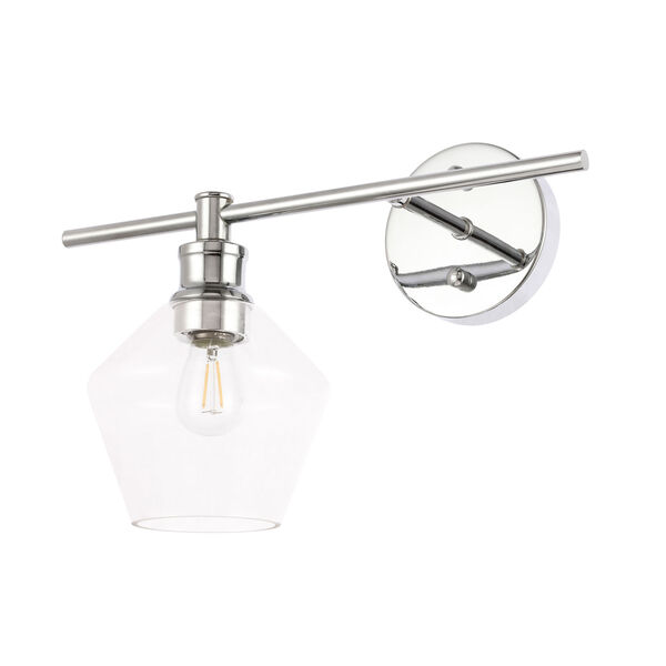 Gene Chrome One-Light Bath Vanity with Clear Glass, image 5