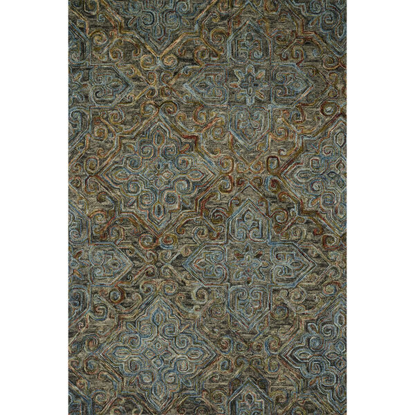 Victoria Charcoal and Multicolor Rectangular: 5 Ft. x 7 Ft. 6 In. Rug, image 1